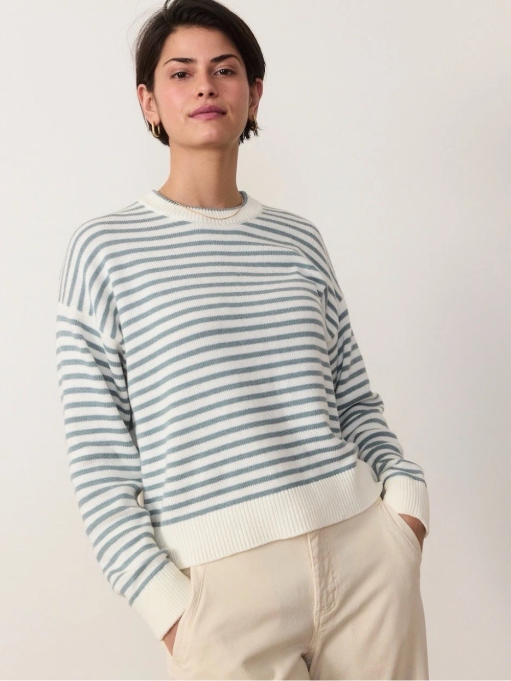 Marine Layer crewneck cropped sweater